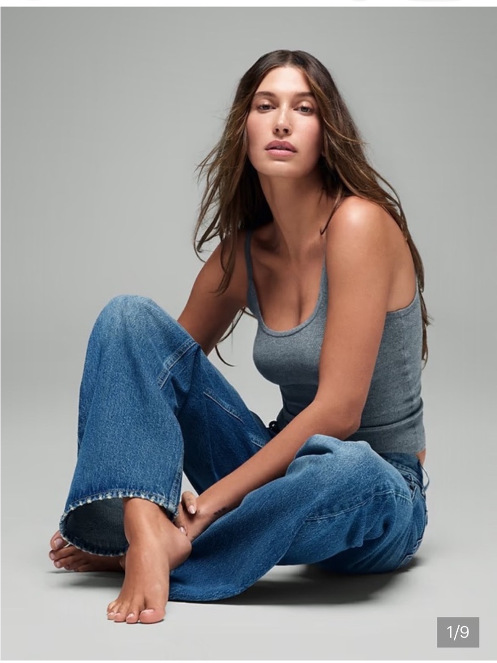 GAP x Hailey Bieber Low Rise Loose Fit Jeans - Light Blue Wash, size 26